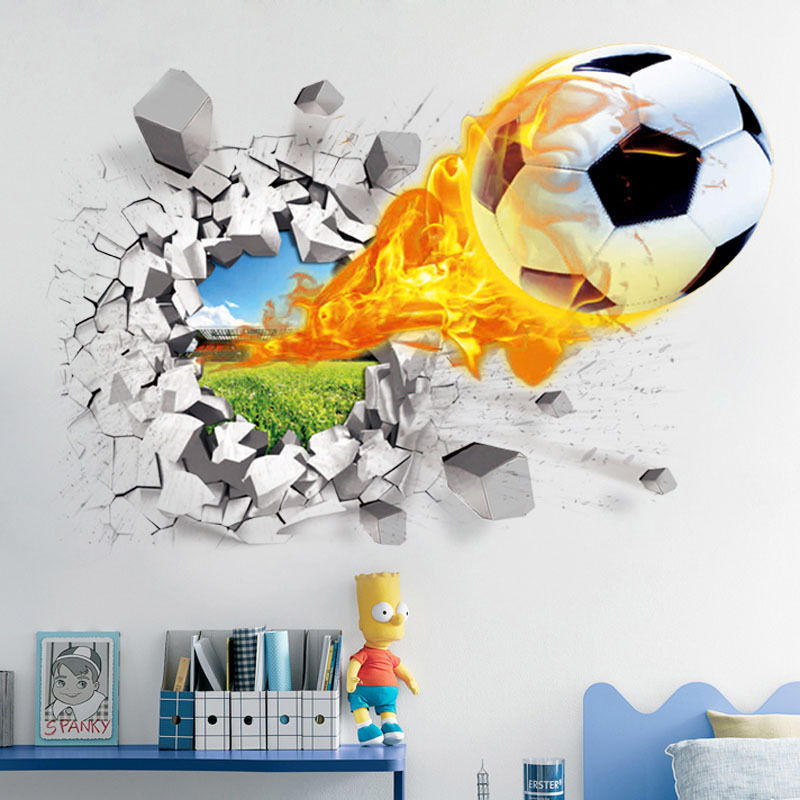 3D Football Broken Wall Sticke - Blister Plaster Sport recension och pris