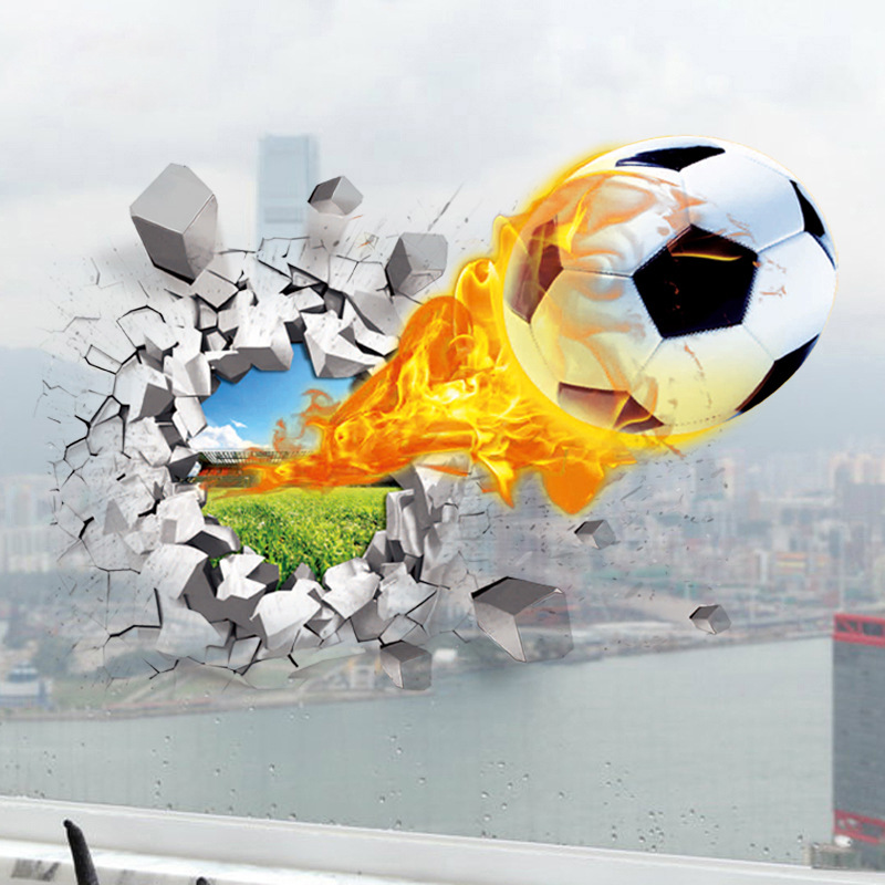 3D Football Broken Wall Sticke - Blister Plaster Sport recension och pris