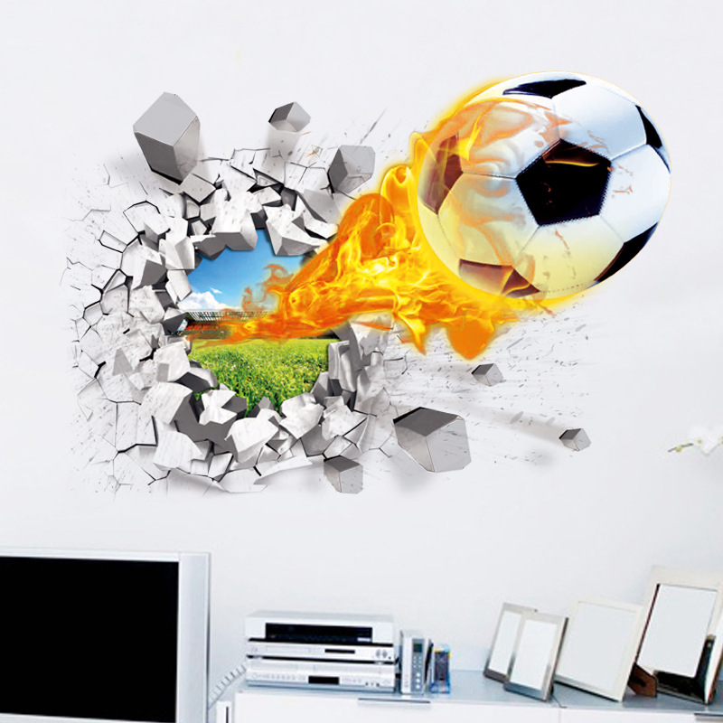 3D Football Broken Wall Sticke - Blister Plaster Sport recension och pris