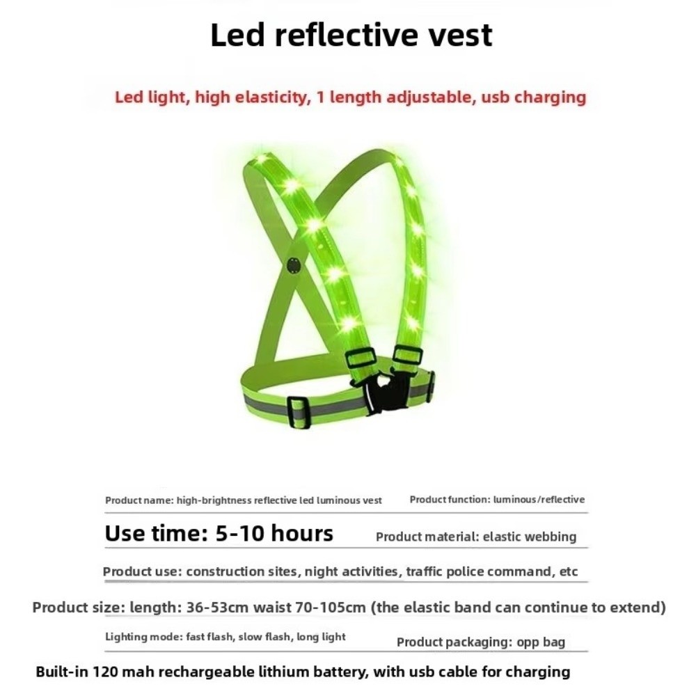 New Polyester LED Safety Vest  - New Gear Running recension och pris